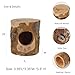 Ornaous Natural Wood Hideout for Dwarf Hamster, Pet Rat Wooden Log Hide Out for Small Animals Gerbil Robo Syrian Hamster Cage Accessories