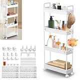 Diseño de capas y gran almacenamiento: este estante tiene un diseño en capas, cada capa mide aproximadamente 38,8 x 12,5 x 26 cm, hay cuatro capas en total, que pueden satisfacer tus diferentes necesidades. También está equipado con ganchos extraíbles para aprovechar al máximo el espacio lateral.