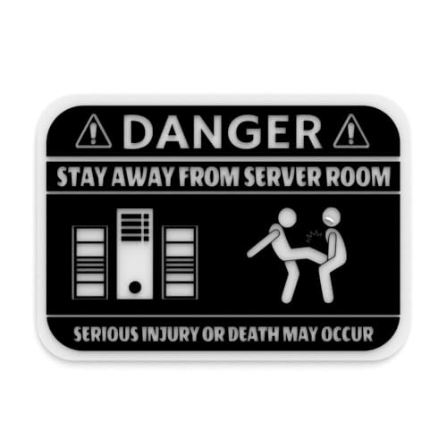 A deadpan 3D-raised 'Server Room Danger' sign that's perfect for any IT nerd's desk, door, or man cave — subtle, nerdy, and conversation-starting.