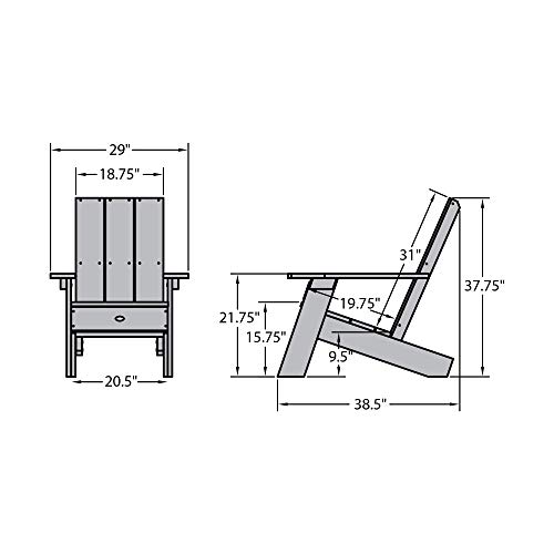 Highwood Italica Modern Adirondack Chair, Rustic Red #TOP2