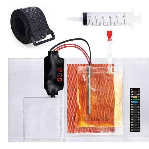 Electric Liquid Heater with Electronic Temperature Display Maintains 37C (98.6F) for Up to 5 Hours 3-Year Waranrty Equipped with Thermometer Sticker Thermal Blanket Wrap and Elastic Waistband