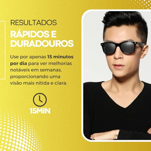 Óculos Reticulado Terapêuticos Furadinho para Exercícios Visuais, Pinhole, Anti-Fadiga