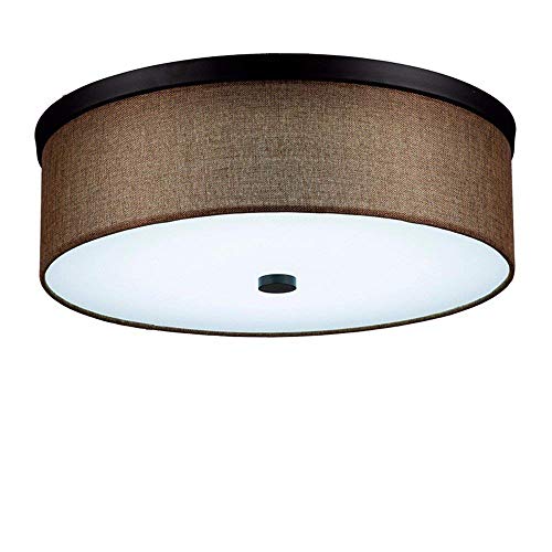 Plafonnier moderne LED style européen avec finitions en tissu circulaire