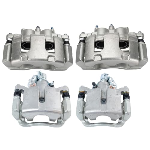 Image of TRQ Front and Rear Brake Caliper Set Zinc Coated Brackets Compatible with 2011-2013 Chevrolet Impala