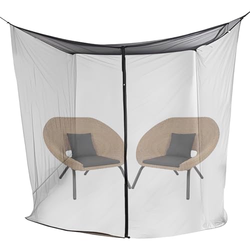 Red de cama para moscas, toldo de red, cortinas de seguridad negras, protección para el hogar, camping, patio, al aire libre, dormitorio, sala de estar, protección completa