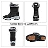 Hanani Snow Boots Womens Waterproof Warm Fur Lined Ankle Boots Winter Outdoor Lace Up Walking Boots Non-slip Air Cushion Boots for Women Black UK 6 #1