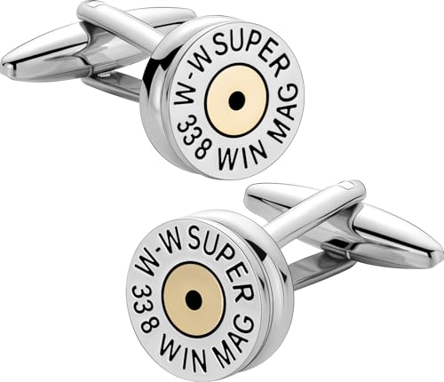 Silver Round Bullet-Back Cufflinks