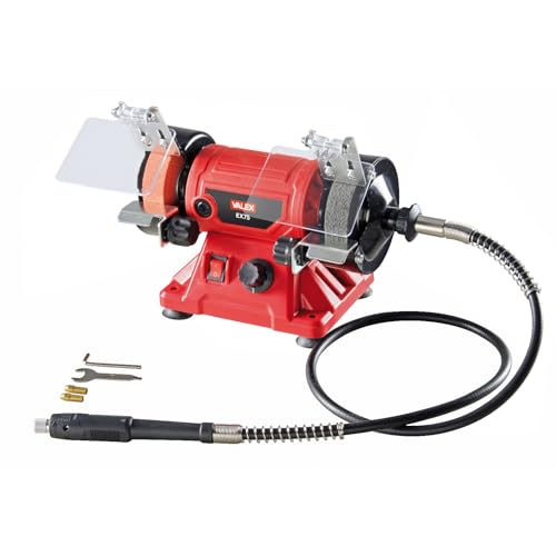 Valex EX75 Smerigliatrice da Banco Combinata, 150W, albero flessibile 1m e 85 accessori inclusi