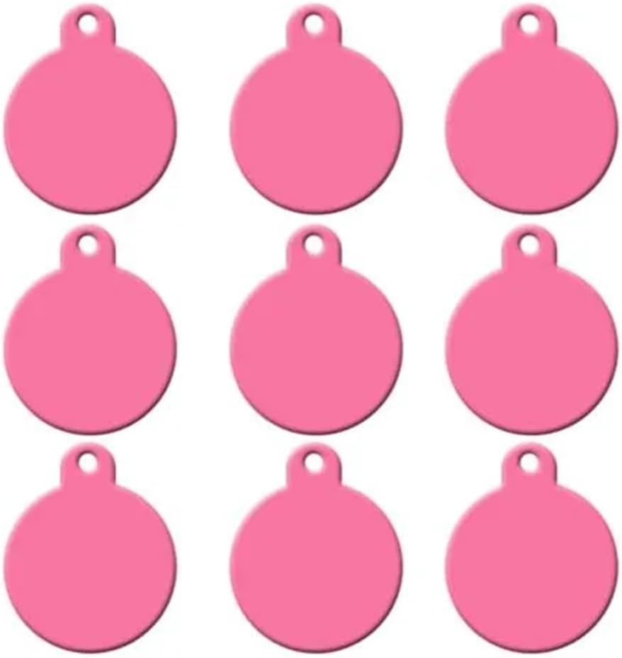 Wholesale 100 PCS Aluminum Blank Cat and Dog Name Plates Engravable Dog and Cat Name Phone Number ID Tag Pendant Round Pet Blank Tag Pet Supplies Accessories,A,35X32X1MM