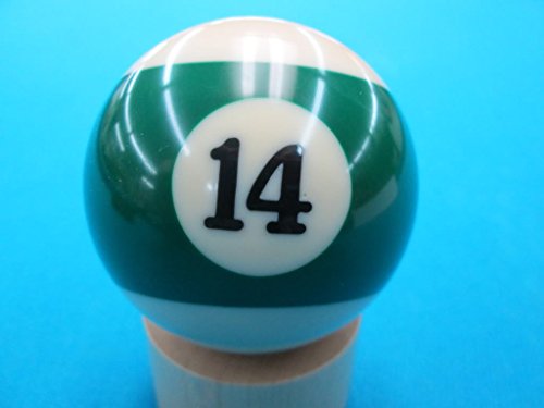 Green striped #14 billiard ball