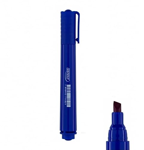 Pincel Atômico Permanente Azul ponta chanfrada BRW 12un