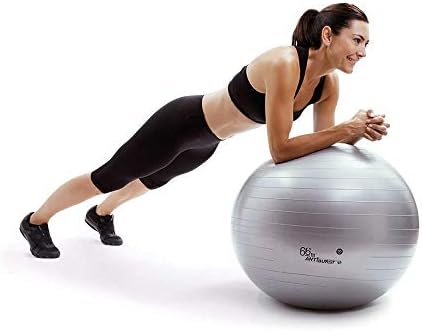 66fit Gym Ball with Pump - Silver - 65cm