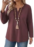 Eytino Womens Plus Size Tops Lace V Neck Tu… product image