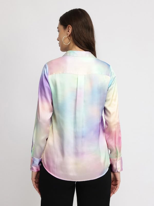 Image of FableStreet Women Shirts | Comfort Fit Spread Collar | Premium Satin Fabric for Formal, Business Casual