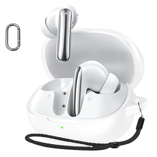 For QCY MeloBuds N20 �P�[�X �J�o�[ �yHUKWIMO�z �J���r�i�t��+�X�g���b�v�t�� �ϏՌ� �h�� �h�o �����[�d�\ �S�ʕی� �L�Y�h�~ QCY MeloBuds N20 �Ή� [�z���C�g]