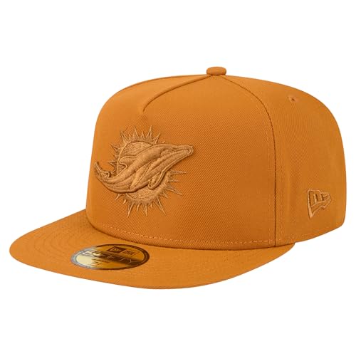 New Era Men's Brown Miami Dolphins Color Pack A-Frame 59FIFTY Fitted Hat
