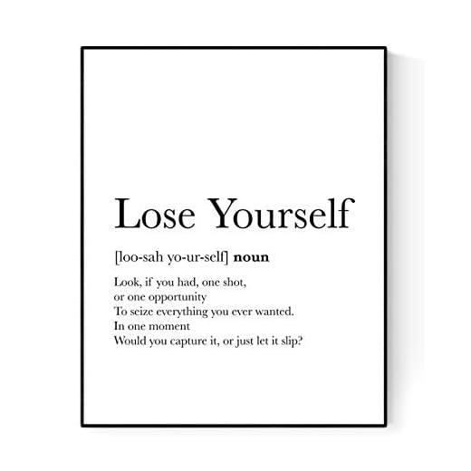 Lose Yourself Lyrics Poster | Eminem Hip Hop | Rap Music Art Print (8x10)