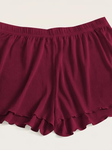 Image of Floerns Women's Plus Size Solid Pajama Shorts 2 Pack Soft Lounge Sleep Shorts