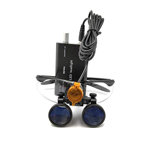 Image of EAST Brand 3.5X 420mm Working Distance Optical Glass Surgical Binocular Loupes and LED Head Light Lamp with Filter Aluminum Box Style(Black)