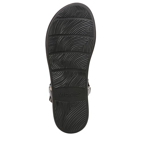 Sandales en cuir noir Vionic Kirra avec semelle orthopédique chic