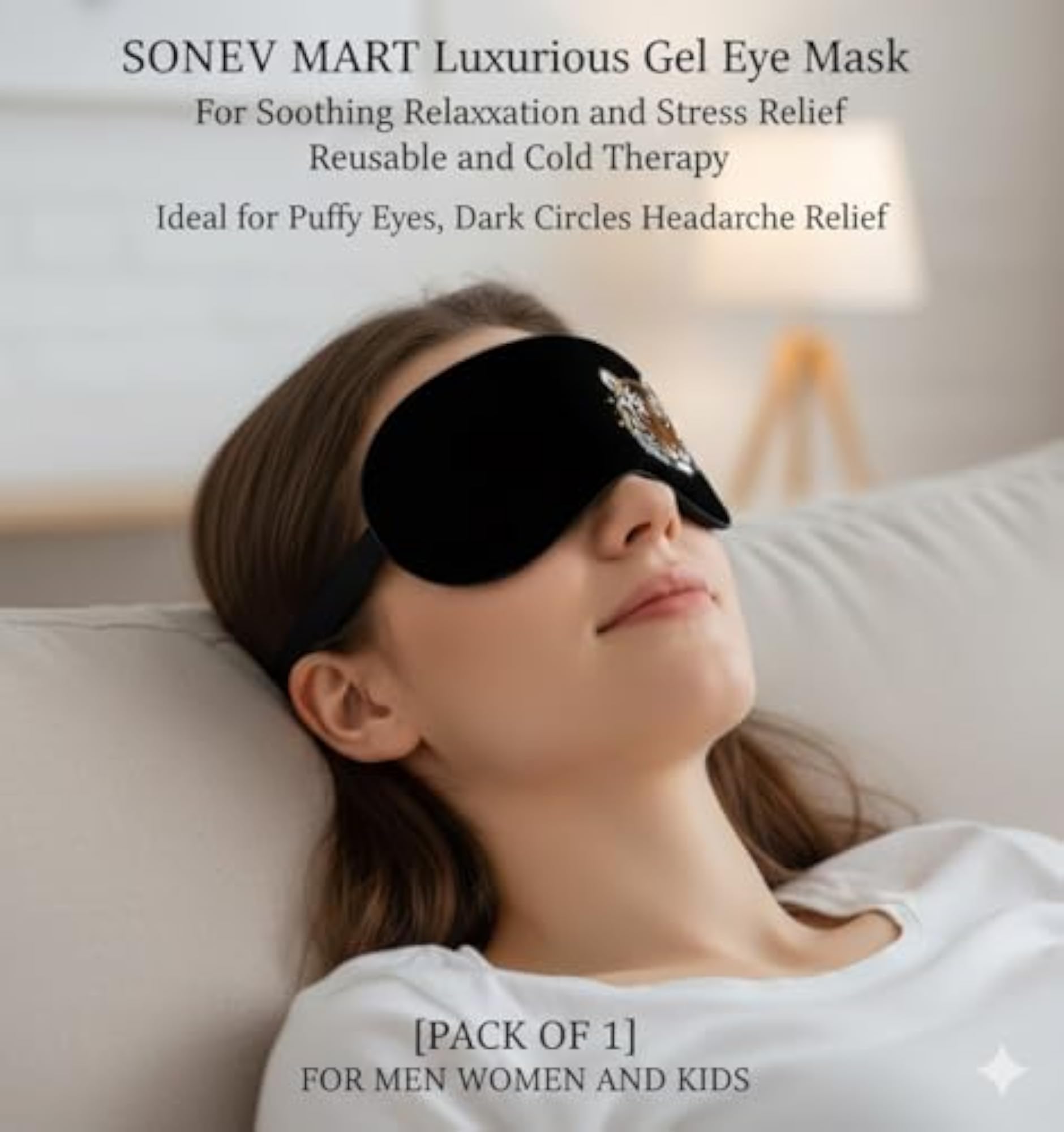 Cotton Sleep Eye Mask for Side Sleepers, Adjustable Fit