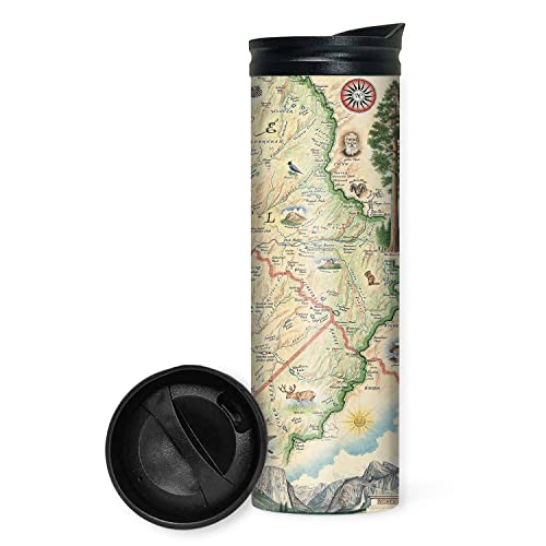 Xplorer Maps Yosemite National Park Map Travel Tumbler, 16 oz