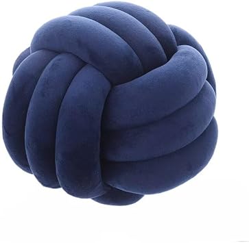 Knot Ball Pillows,Soft Round Knotted Pillow,Handmade Plush Throw Pillows Home Decoration Cushion Pillow for Sofa Bed Couch Floor8.7 Inch,Blue