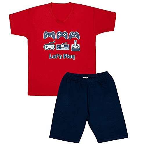 Conjunto Infantil kit 4 peças Roupa Juvenil 4 camisetas + 4 shorts Menino (10)