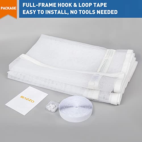 Magzo Magnetic Screen Door, Fit Door Size 30 X 80 Inch, Reversible Left And Right Side Open Screen Polyester Curtain - White #TOP6