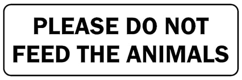 Please Do Not Feed The Animals Sign (L) - Self Adhesive Sticker (300M X 100Mm)