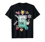 Science 5th Birthday 5 Years Old Scientist Experiment Cool T-Shirt