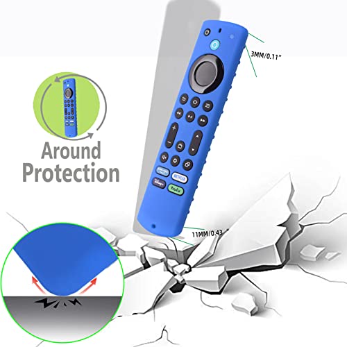 Image of Silicon Cover Compatible with new Fire TV Cube Remote, Amazon Basic smart LED TV Remote, Onida Fire TV Remote (Only Silicone Cover Included) - Light Blue
