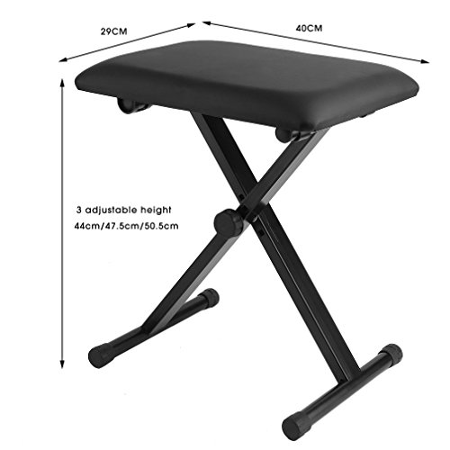 MZBDYYF Piano Tabouret de Coussin de siège rembourré Noir – Hauteur réglable 44-50,5 cm Banc de Clavier Parfait pour Les Musiciens et Les interprètes - Les Beatles, Paul McCartney, John Lennon, RIngo Starr, George Harrison MZBDYYF Piano Tabouret de Coussin de siège rembourré Noir - Hauteur réglable 44-50,5 cm Banc de Clavier Parfait pour Les Musiciens et Les interprètes – Image 3