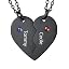 Heart Set of 2-Black & Birthstone