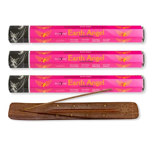Image of Stamford Earth Angel Incense Sticks - Pack of 3 | With Nakshatra Incense Stick Holder | For Aromatherapy, Meditation, Relaxation, Spa, Yoga