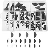 Mipcase 1 boîte Assortiment Clés Woodruff Acier Kit Rainure Clé Demi-Lune Clavettes pou...