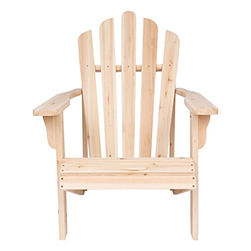 Shine Company 4611N Westport Wooden Adirondack Chair | Outdoor Firepit Chairs | Partially Pre-Assembled Wood Patio Chair – Natural #TOP28