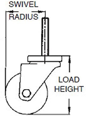 Medium Duty 4" Threaded Stem Caster with Gray Polyurethane Wheel with Brake