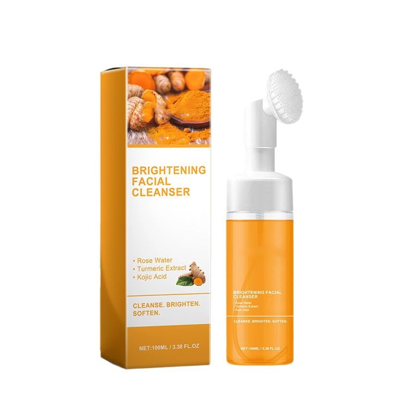 GHTPJ Limpador facial espumante de cúrcuma com escova