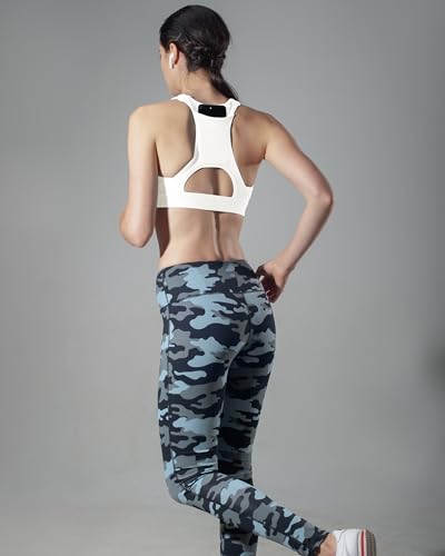 Image of QUEENIEKE BareFlow Women's Sports Bras with Phone Pocket Medium Impact Padded Racerback Workout Gym Crop Top Running Yoga Bra