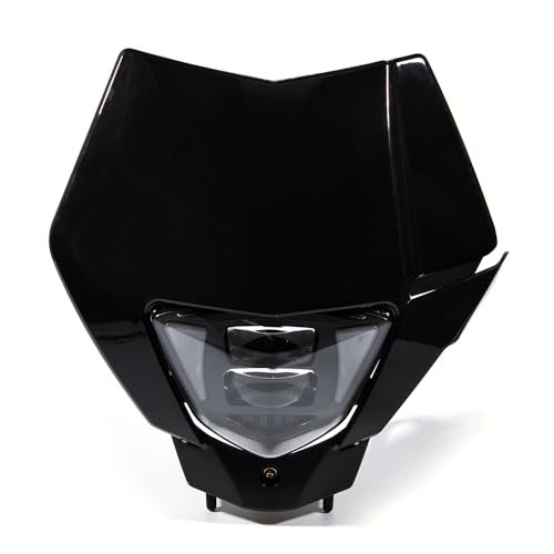 Phare universel LED moto noir avec masque de carénage type AK150