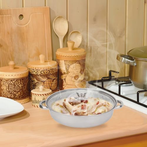 Miniatura 5 de Leopacat Olla Vaporera Acero Inoxidable,28 Centímetros Olla Al Hervidor Sopa De Vapor De Doble Capa Para Cocinar Con Tapa De Vidrio Y Asa Para Verduras, Albóndigas,Alimentos Apta Para Inducción