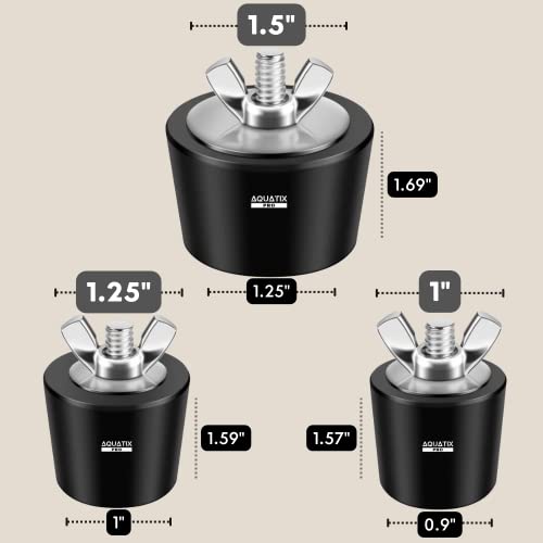 Aquatix Pro Pool Winterizing Plugs, 3 Sizes, 1Nch, 1.25Inch & 1.5Inch, Swimming Pool Winter Expansion Plugs With Ss Screw, Stainless Steel Bolts, Heavy Duty Rubber, Protect Your Equipment Today! #TOP4