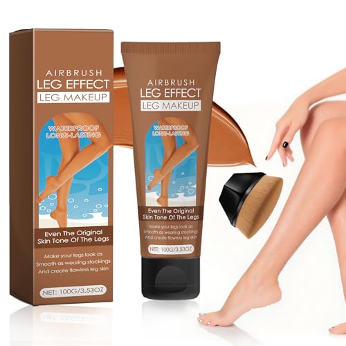 ​Waterproof Leg Makeup No Transfer - Body Scar & Leg Vein Cover Up for Black Skin, Tattoo Concealer for Varicose Veins (Brown Glow)​​.