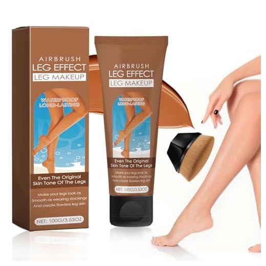 Waterproof Leg Makeup No Transfer - Body Scar & Leg Vein Cover Up for Black Skin, Tattoo Concealer for Varicose Veins (Brown Glow)