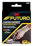 FUTURO Hand and Wrist Compression Glove, Provides Support and Compression to Arthritic and Painful Hand Joints, Small/Medium, Beige