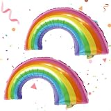 2 Stück XXL Regenbogen Luftballons, Helium Ballon Regenbogen