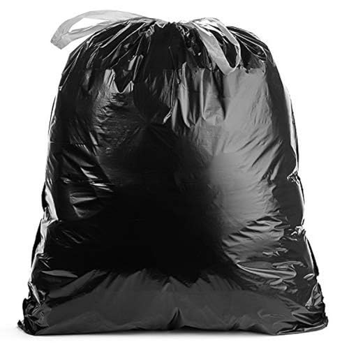Ultrasac 45-55 Gallon 1.25 MIL Black Garbage Bags With Drawstrings Fits Rubbermaid Brute Trash Cans - 40 x 45 - Pack of 100 - For Commercial Industrial Municipal & Healthcare