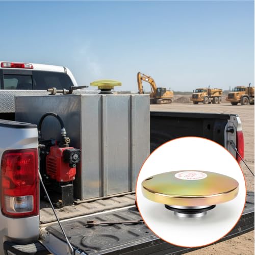 Frienda 2 Pack Transfer Tank Vented Fuel Diesel Tank Cap, Venting Pressure Fuel Gas Cap for 2 Inch Standard NPT Base, Leak Resistant Lid for Auxiliary Storage Truck Tool Box and Farm Use, Gold by Frienda - Image 5