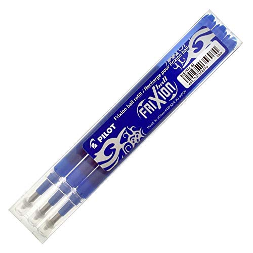 Pilot Frixion Ball Refill 0.7 mm, Confezione 3, Blu